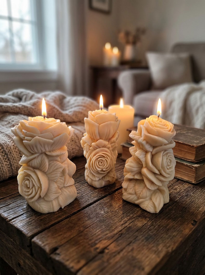 Flower Vintage Candles